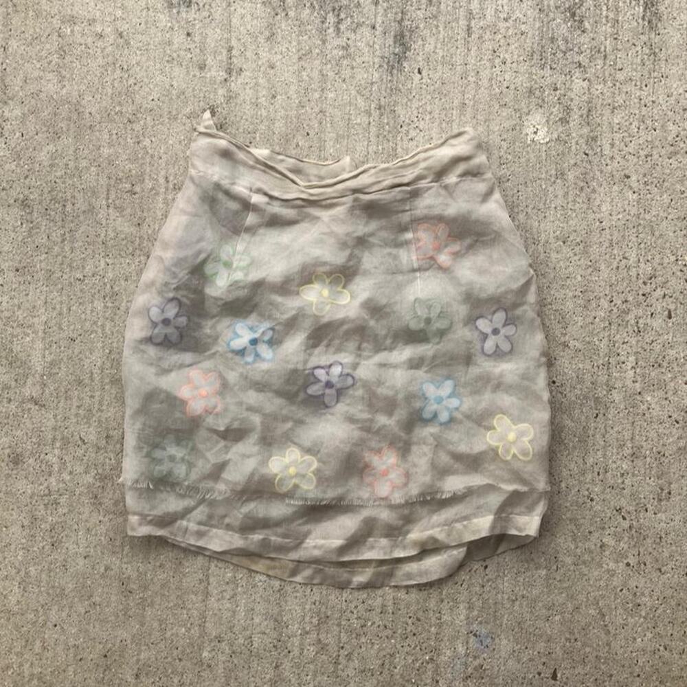 Designer william okpo 100% silk mini skirt